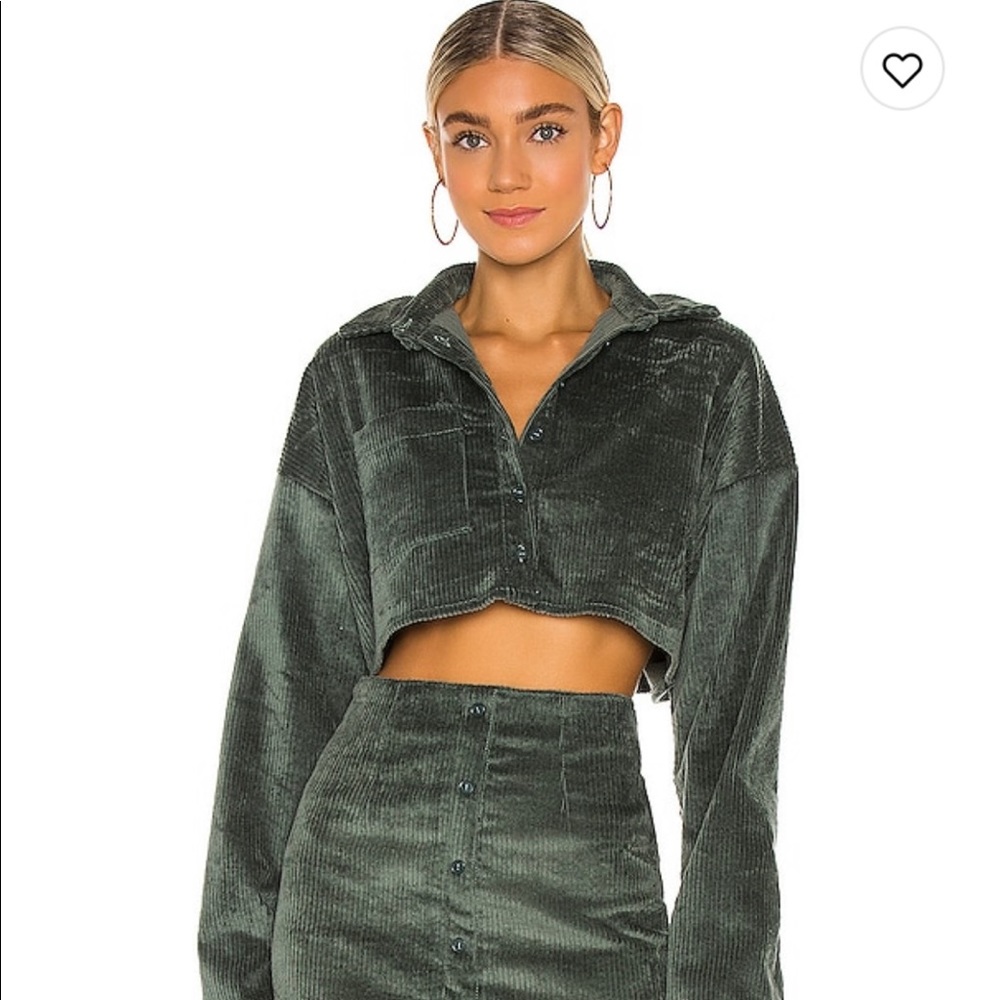 Danielle Guizio corduroy cropped shirt NEW WO TAGS